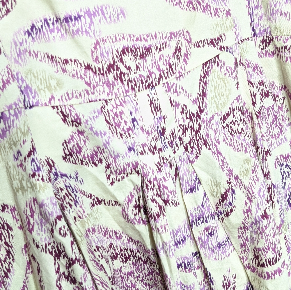 Ann Taylor Women's Sundress Loft Tan Purple Dress Petite 14 - Picture 5 of 8